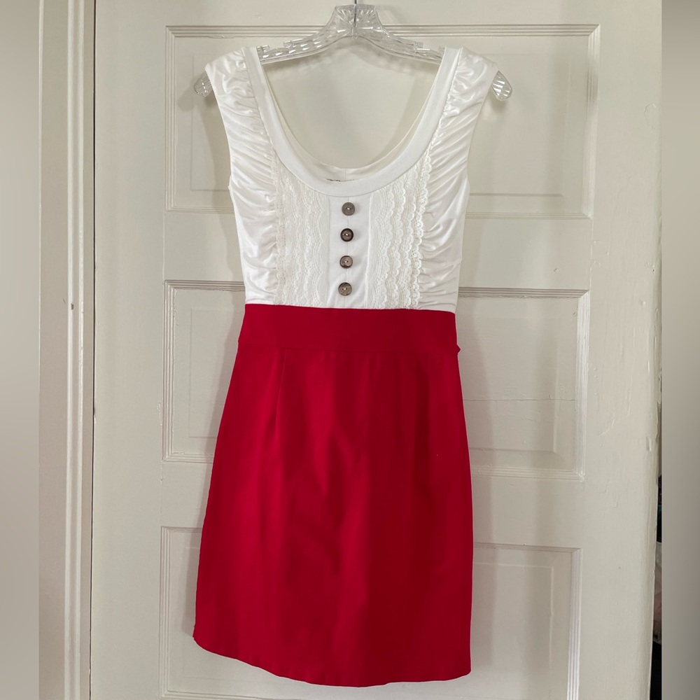 Red and White Dress